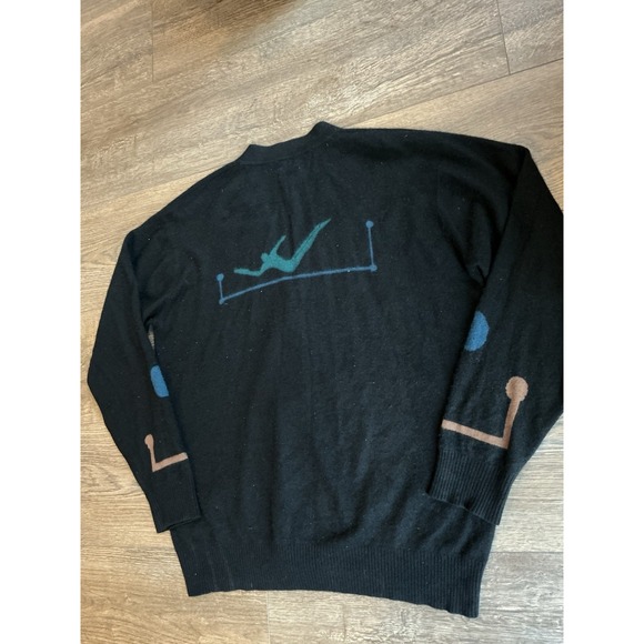 Unique MCM VTG 100% Cashmere Sweater Cardigan Olympic Abstract Design Size XL - Picture 10 of 12